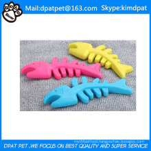 Top Grade Silicone Pet Dog Teether Fish Bone Toy for Dog Teeth Health